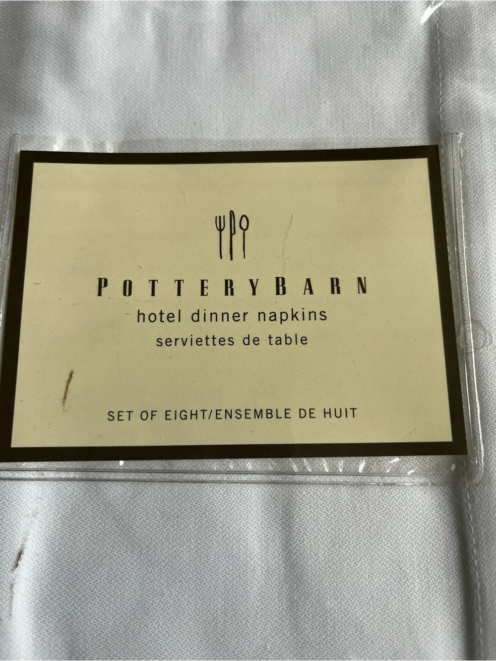 Pottery Barn White Hotel Dinner Napkin Set - Neutral White